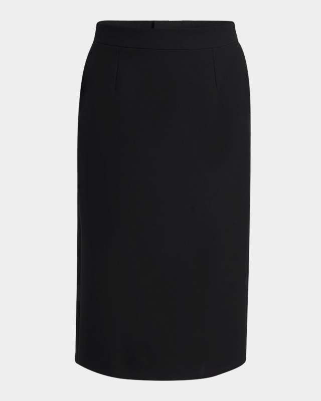 Button-Back Midi Pencil Skirt